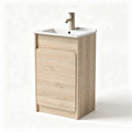 Mobile lavabo in legno chiaro con un piano in ceramica 50 x 40 x 85cm