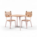 Tavolo e sedie per bambini in legno con design a forma di gatto dimensioni 90 x 60 x 50cm