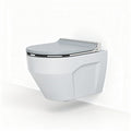 Vaso sospeso in ceramica bianca 60 x 36 x 40cm con coprivaso inox