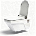 WC sospeso bianco con sedile ergonomico e dimensioni 75 x 40 x 40cm