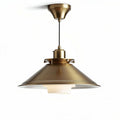 Lampadario in metallo dorato con paralume a forma conica dimensioni 30 x 30 x 25cm