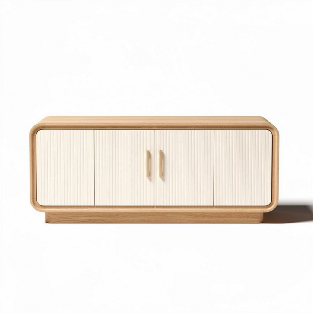 Mobiletto moderno in legno con ante bianche 120 x 40 x 50cm
