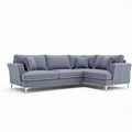 Divano angolare in tessuto grigio 250 x 200 x 85cm con cuscini inclusi